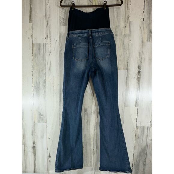 Asos Maternity Jeans Womens US Size 4 (30x31.5) Flare Leg Stretchy Belly Panel - Picture 2 of 9
